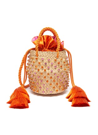 Main View - Click To Enlarge - LE NINÈ - 'Carol Twist' small embellished tassel strap basket bag