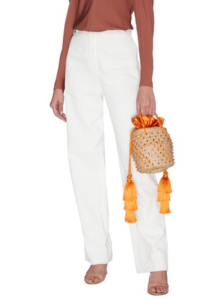Figure View - Click To Enlarge - LE NINÈ - 'Carol Twist' small embellished tassel strap basket bag
