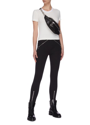 Figure View - Click To Enlarge - T BY ALEXANDER WANG - 'Compact' contrast collar T-shirt