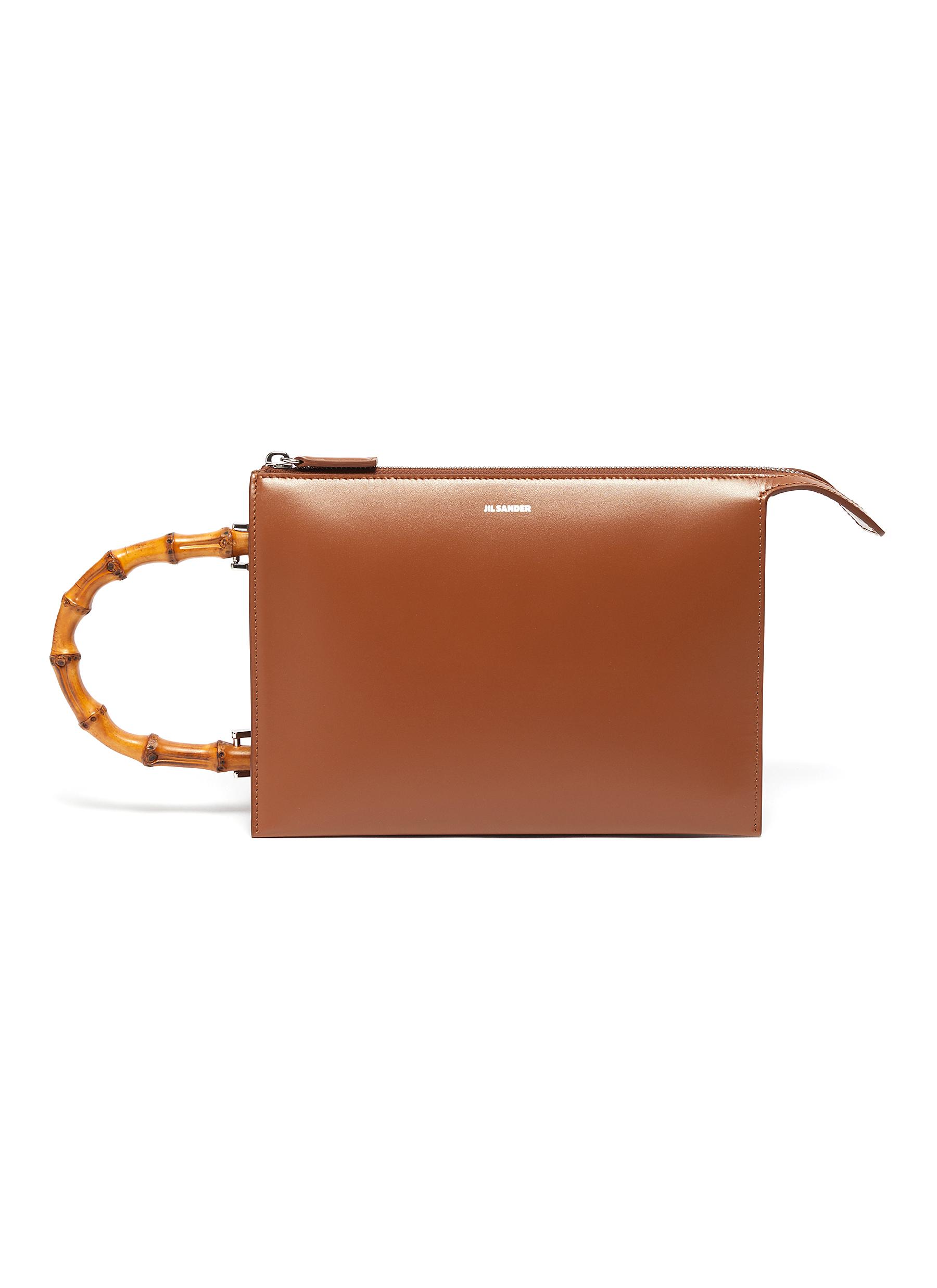 JILSANDER TOOTIE バンブー Jil Sander 'tootie' Bamboo Handle Small Leather Clutch In