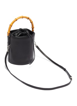 Detail View - Click To Enlarge - JIL SANDER - Bamboo handle small leather bucket bag