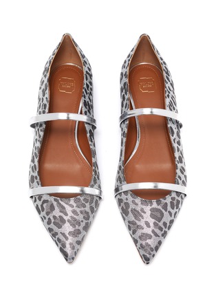 Detail View - Click To Enlarge - MALONE SOULIERS - 'Maureen' strappy leopard print ballerina flats