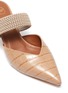 Detail View - Click To Enlarge - MALONE SOULIERS - 'Maisie' braided band croc embossed leather mules