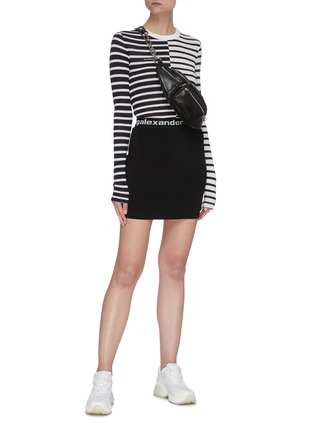 Figure View - Click To Enlarge - T BY ALEXANDER WANG - Contrast bi colour stripe long sleeve T-shirt