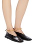 Figure View - Click To Enlarge - JIL SANDER - Bamboo ankle ring leather ballerina flats
