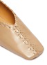 Detail View - Click To Enlarge - JIL SANDER - Metal ankle ring stitching detail ballerina flats
