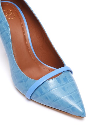 Detail View - Click To Enlarge - MALONE SOULIERS - 'Maybelle' wavy croc embossed leather pumps