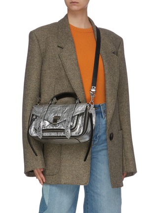 Figure View - Click To Enlarge - PROENZA SCHOULER - 'PS1+' metallic mini leather bag