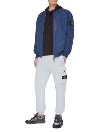 Figure View - Click To Enlarge - STONE ISLAND SHADOW PROJECT - Layered zip detail hoodie