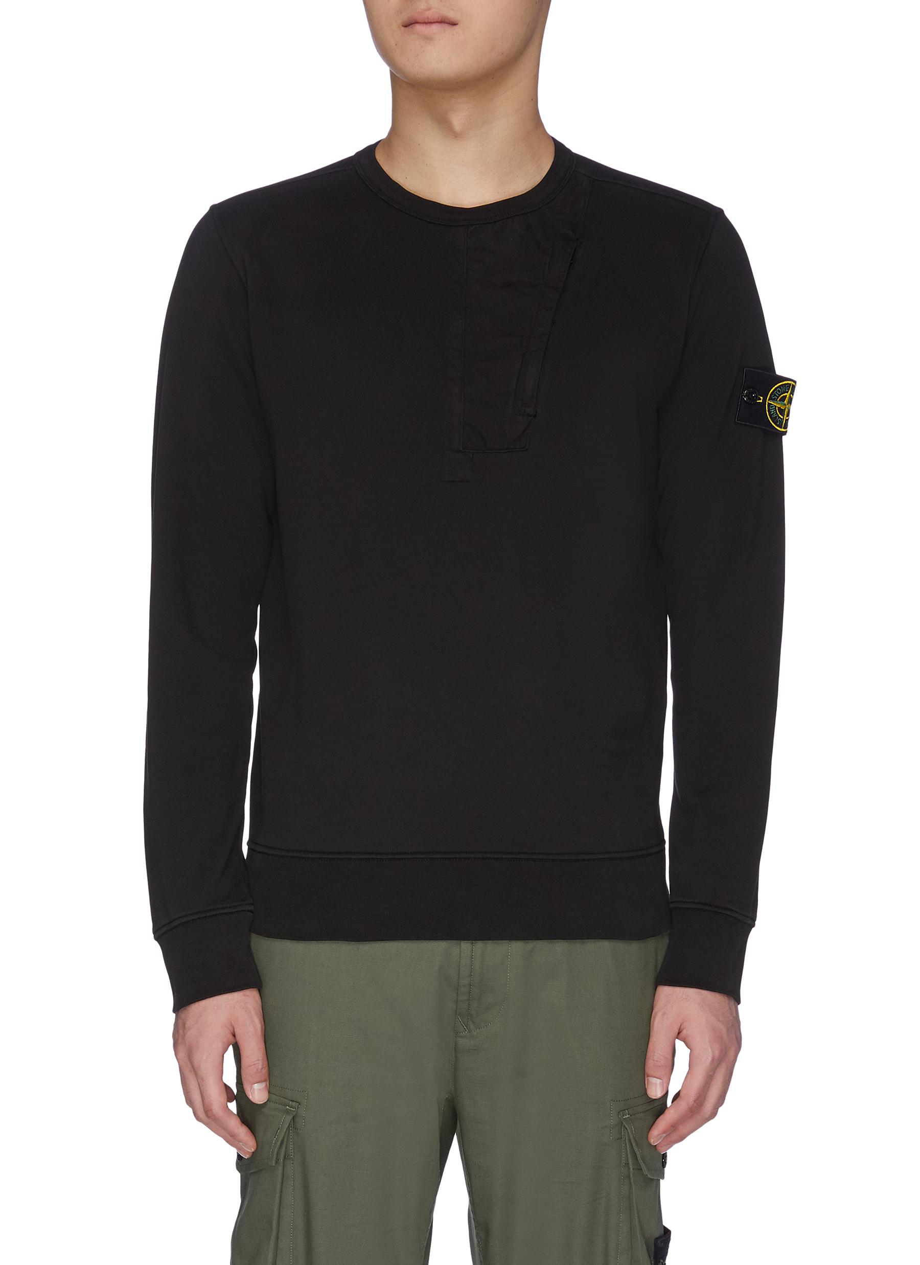 stone island logo patch sweatshirt