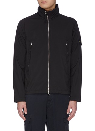 Main View - Click To Enlarge - STONE ISLAND - Logo patch sleeve zip-up jacket