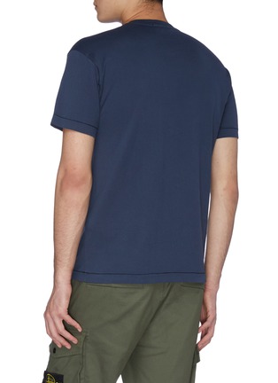 Back View - Click To Enlarge - STONE ISLAND - Logo patch cotton T-shirt