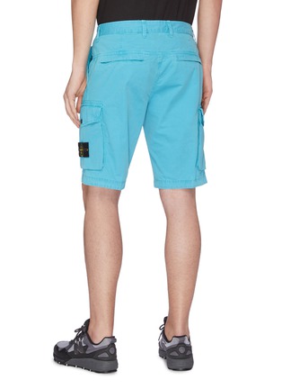 Back View - Click To Enlarge - STONE ISLAND - Brushed cotton cargo shorts