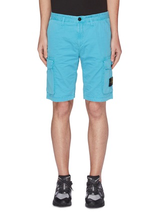 Main View - Click To Enlarge - STONE ISLAND - Brushed cotton cargo shorts
