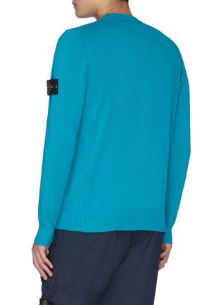 Back View - Click To Enlarge - STONE ISLAND - Contrast logo patch sleeve sweater