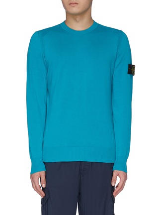 Main View - Click To Enlarge - STONE ISLAND - Contrast logo patch sleeve sweater