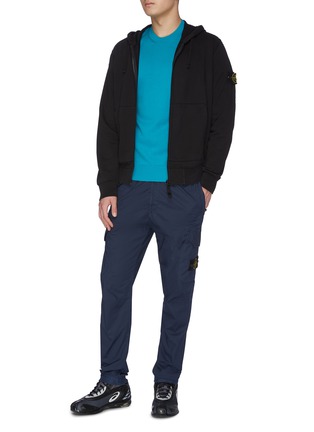 Figure View - Click To Enlarge - STONE ISLAND - Contrast logo patch sleeve sweater