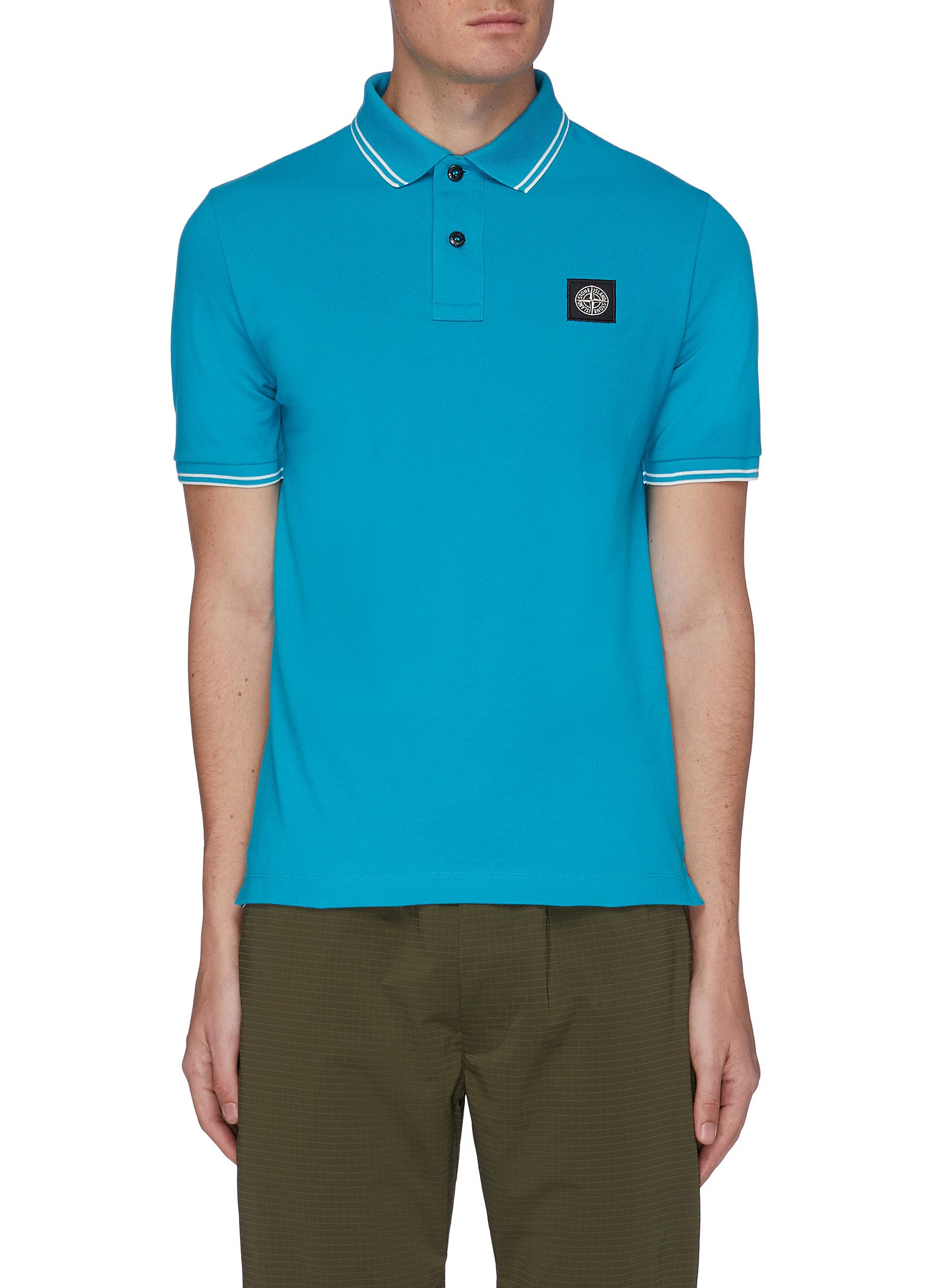 aqua polo shirt