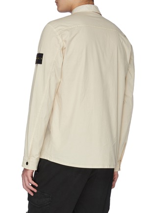 Back View - Click To Enlarge - STONE ISLAND - Chest pocket zip-up overshirt