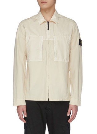 Main View - Click To Enlarge - STONE ISLAND - Chest pocket zip-up overshirt