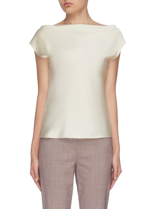 Main View - Click To Enlarge - THEORY - Draped boat neck short sleeve top