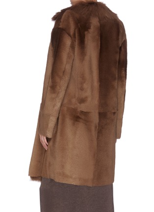 Back View - Click To Enlarge - THEORY - 'Jathan' lambskin shearling panelled coat
