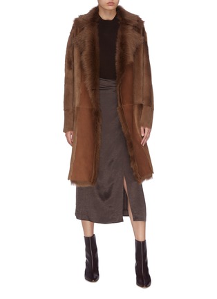 Figure View - Click To Enlarge - THEORY - 'Jathan' lambskin shearling panelled coat