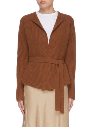 Main View - Click To Enlarge - THEORY - Belted rib knit jacket