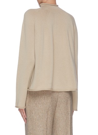 Back View - Click To Enlarge - THEORY - Flared sleeve roll neck rib knit top