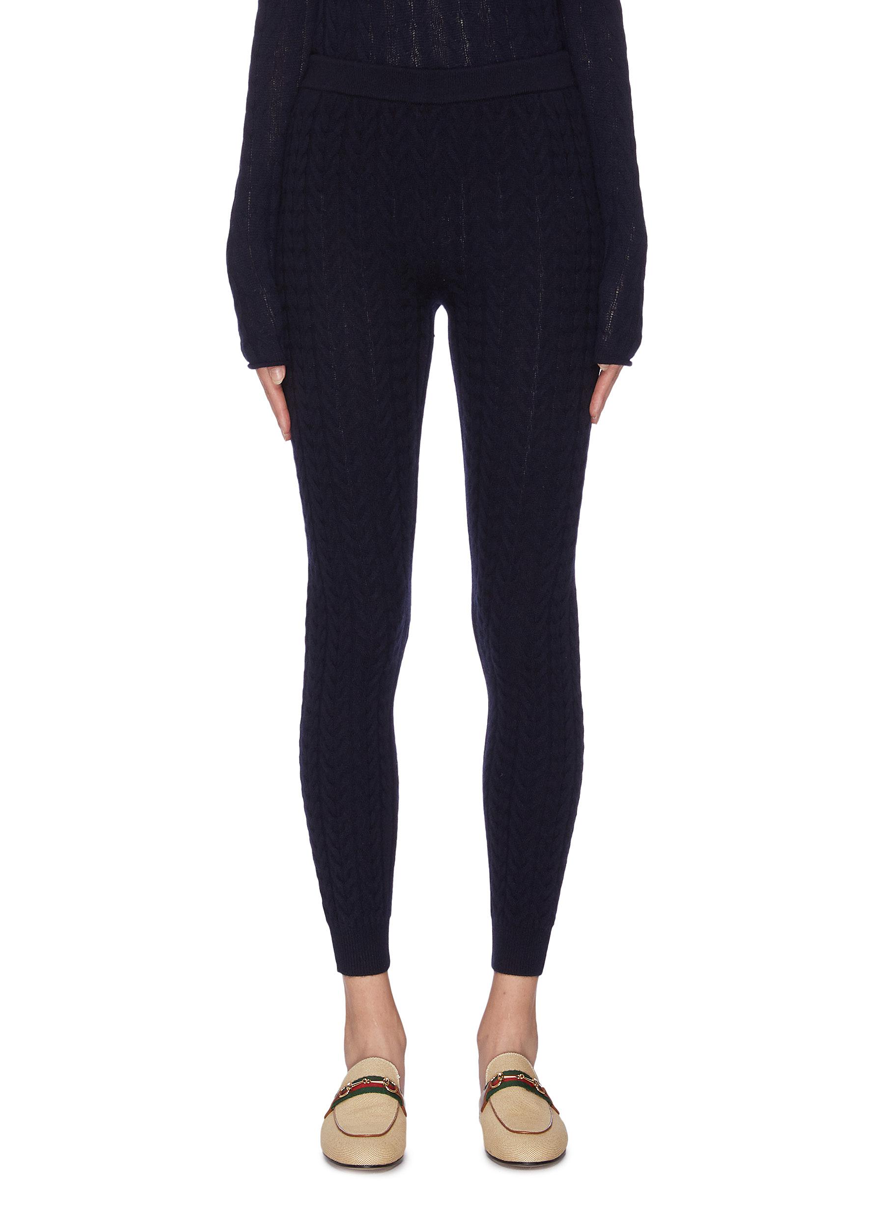 Theory Cable Knit Leggings In Blue 