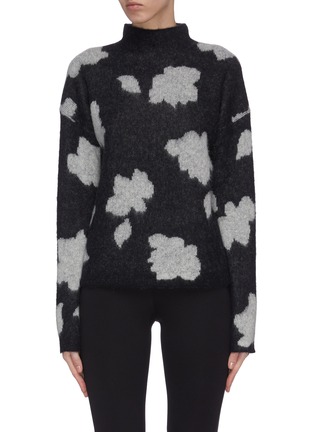 Main View - Click To Enlarge - THEORY - 'Floral Po' intarsia mock neck sweater