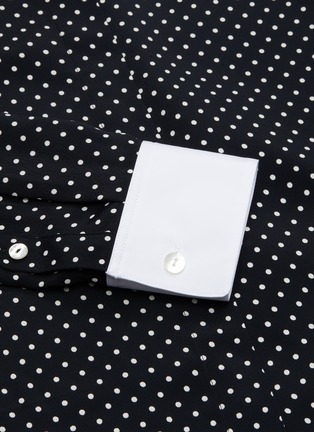  - THEORY - Contrast collar and cuff polka dot shirt