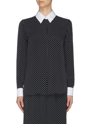 Main View - Click To Enlarge - THEORY - Contrast collar and cuff polka dot shirt