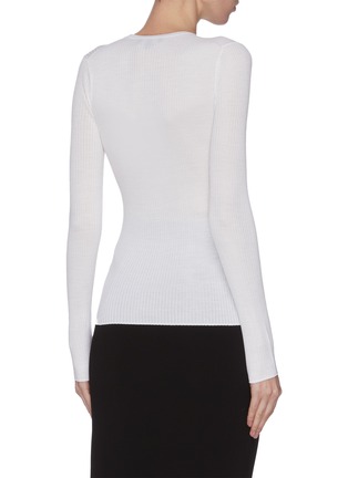 Back View - Click To Enlarge - THEORY - 'Mirzi Rw' fitted wool knit top