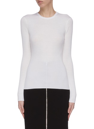 Main View - Click To Enlarge - THEORY - 'Mirzi Rw' fitted wool knit top