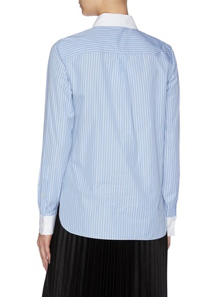 Back View - Click To Enlarge - THEORY - Contrast collar and cuff stripe shirt