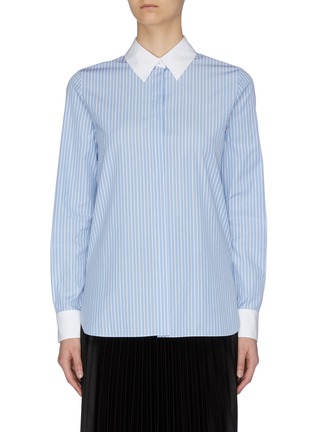 Main View - Click To Enlarge - THEORY - Contrast collar and cuff stripe shirt