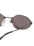 Detail View - Click To Enlarge - BALENCIAGA - Oval metal frame logo print sunglasses