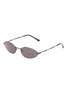Main View - Click To Enlarge - BALENCIAGA - Oval metal frame logo print sunglasses
