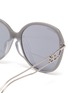 Detail View - Click To Enlarge - BALENCIAGA - Cutout temple acetate frame round sunglasses