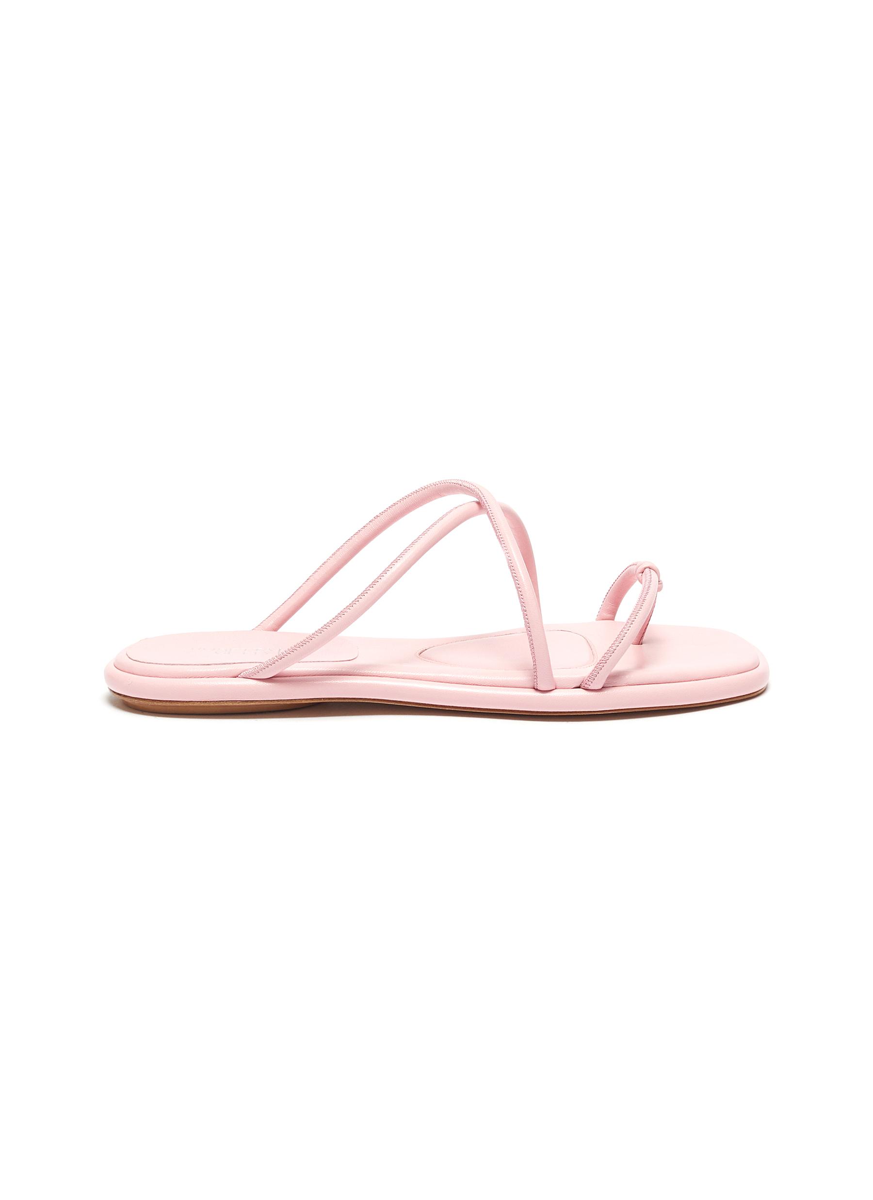 Rosetta Getty Flats Knotted strap flat leather sandals