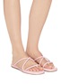 Figure View - Click To Enlarge - ROSETTA GETTY - Knotted strap flat leather sandals