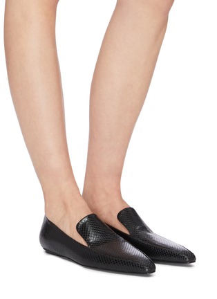 Figure View - Click To Enlarge - ROSETTA GETTY - Snake  D'Orsay leather loafers