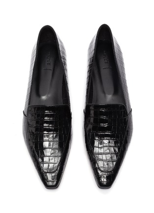 Detail View - Click To Enlarge - AEYDE - 'Aurora' croc embossed leather loafers