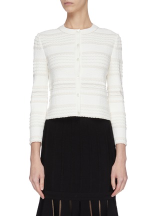 Main View - Click To Enlarge - ALEXANDER MCQUEEN - 'Hori' textured panelled cardigan
