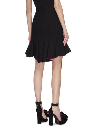 Back View - Click To Enlarge - ALEXANDER MCQUEEN - Panelled pleated hem skirt