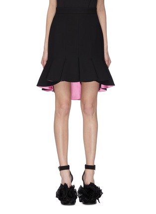 Main View - Click To Enlarge - ALEXANDER MCQUEEN - Panelled pleated hem skirt