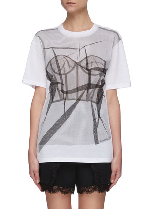 Main View - Click To Enlarge - ALEXANDER MCQUEEN - Tulle print T-shirt