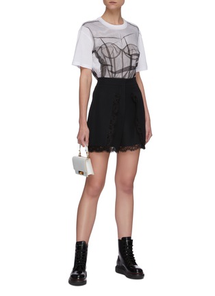 Figure View - Click To Enlarge - ALEXANDER MCQUEEN - Tulle print T-shirt