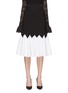 Main View - Click To Enlarge - ALEXANDER MCQUEEN - Contrast zigzag pleated knit skirt
